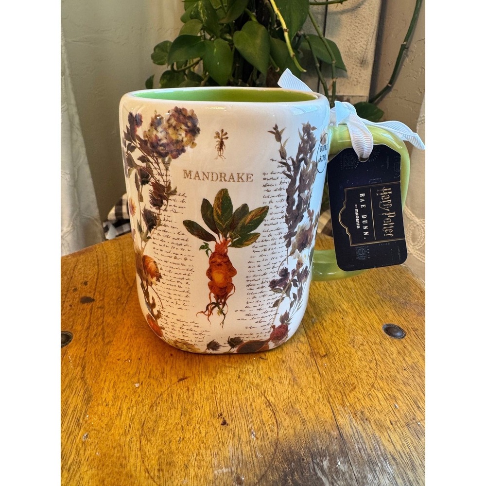 Rae Dunn HOGWARTS HERBOLOGY mug Harry Potter Mandrake herbs natural